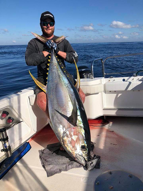 ANGLER: SPECIES: Yellowfin Tuna WEIGHT: 66kg LURE: 10" JB Dingo.